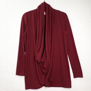 Pure J. Jill Cardigan Sweater Womens Small Red Long Sleeve Draped Two Way Wrap
